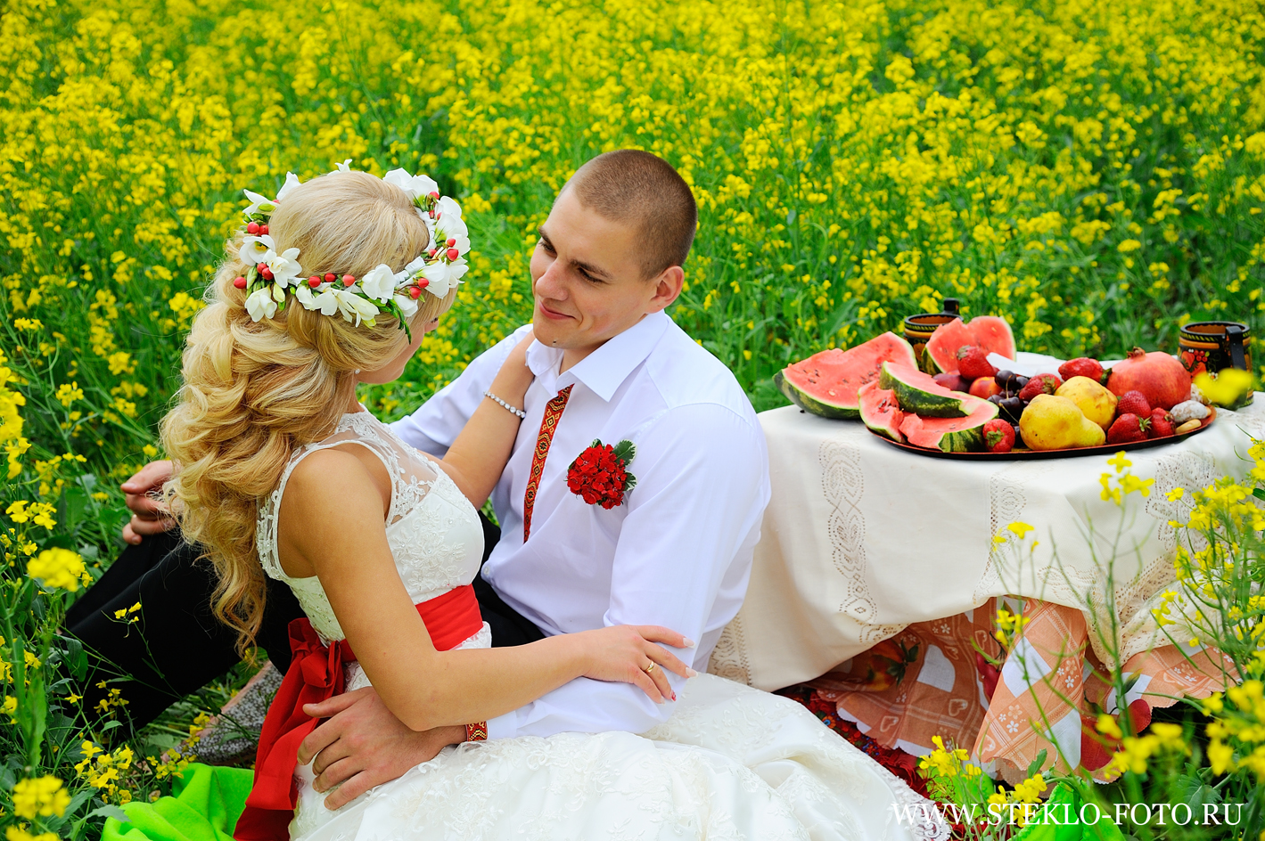 свадебная фотосессия в русском стиле