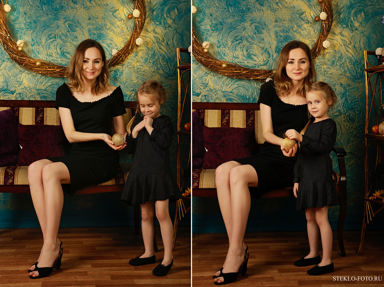фотосессия в студии мама и дочка